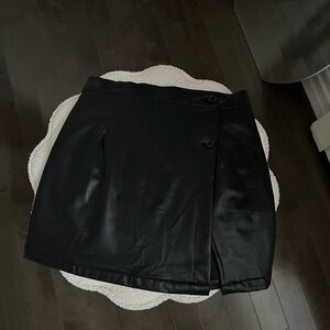 Black leather skirt